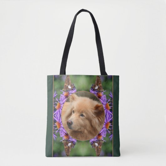 Creëer Uw eigen foto Vlinder Aster Flower Lijst Tote Bag (Voorkant)