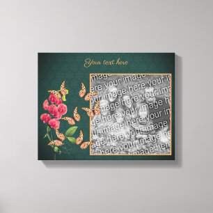 Creëer Uw eigen foto vlinders en bloem Lijst Canvas Afdruk