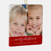 Creëer Uw eigen foto voor kerstfamilie Keramisch Ornament (Rechts)