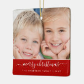 Creëer Uw eigen foto voor kerstfamilie Keramisch Ornament (Links)