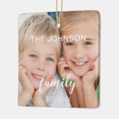 Creëer Uw eigen foto voor kerstfamilie Keramisch Ornament (Links)