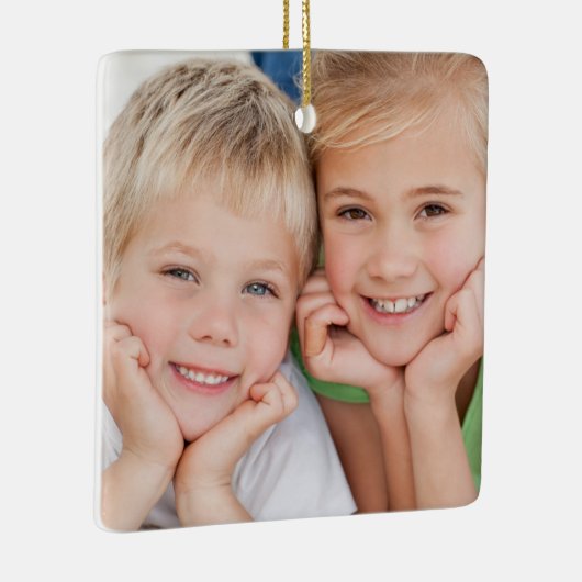 Creëer Uw eigen foto voor kerstfamilie Keramisch Ornament (Rechts)