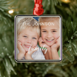 Creëer Uw eigen foto voor kerstfamilie Metalen Ornament