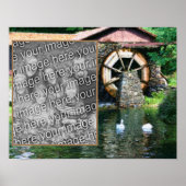 Creëer uw eigen foto Water Wheel Duck Pond Art Poster (Voorkant)