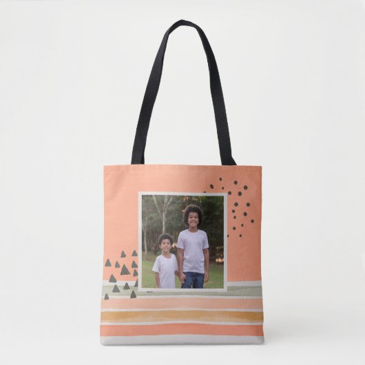 Creëer Uw eigen foto Waterverf Boho Tote Bag (Voorkant)