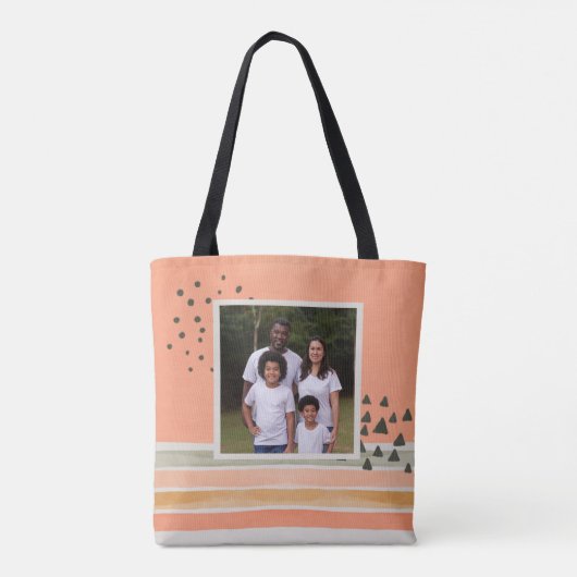 Creëer Uw eigen foto Waterverf Boho Tote Bag (Achterkant)