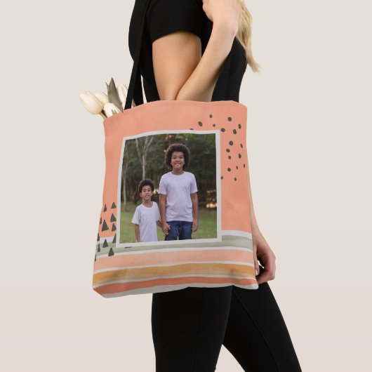 Creëer Uw eigen foto Waterverf Boho Tote Bag (Dichtbij)