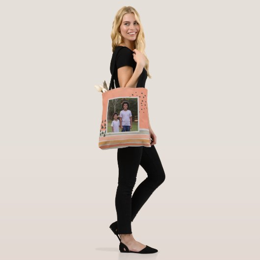 Creëer Uw eigen foto Waterverf Boho Tote Bag (Op model)