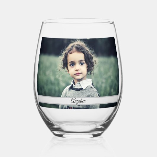 Creëer Uw eigen foto Wijnglas Zonder Voet (Voorkant)