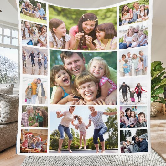 Creëer Uw Eigen Fotocollage 15 Afbeeldingen Wit Fleece Deken