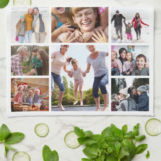 Creëer Uw Eigen Fotocollage 15 Afbeeldingen Wit Theedoek (Gevouwen)