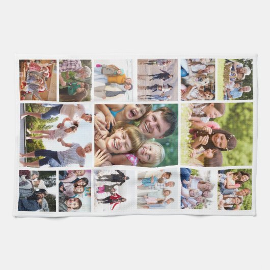 Creëer Uw Eigen Fotocollage 15 Afbeeldingen Wit Theedoek (Horizontaal)