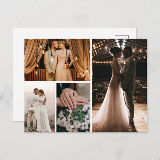 Creëer Uw eigen fotocollage 4 Briefkaart (Voorkant / Achterkant)