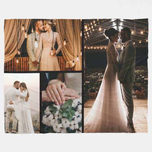 Creëer Uw eigen fotocollage 4 Fleece Deken (Voorkant (Horizontaal))