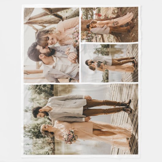 Creëer Uw eigen fotocollage 4 Fleece Deken (Voorkant)