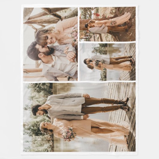 Creëer Uw eigen fotocollage 4 Fleece Deken (Voorkant)