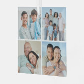 Creëer Uw eigen fotocollage 4 Glas Ornament (Voorkant links)