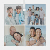 Creëer Uw eigen fotocollage 4 Glas Ornament (Voorkant)