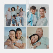 Creëer Uw eigen fotocollage 4 Glas Ornament (Achterkant)