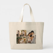 Creëer Uw eigen fotocollage 4 Grote Tote Bag (Achterkant)