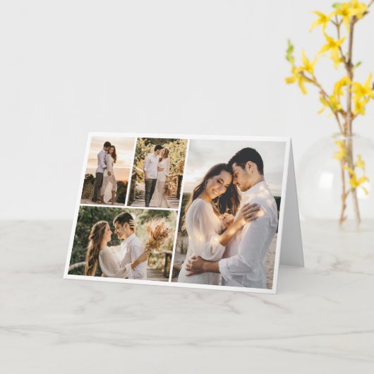 Creëer Uw eigen fotocollage 4 Kaart (Gele Bloem)
