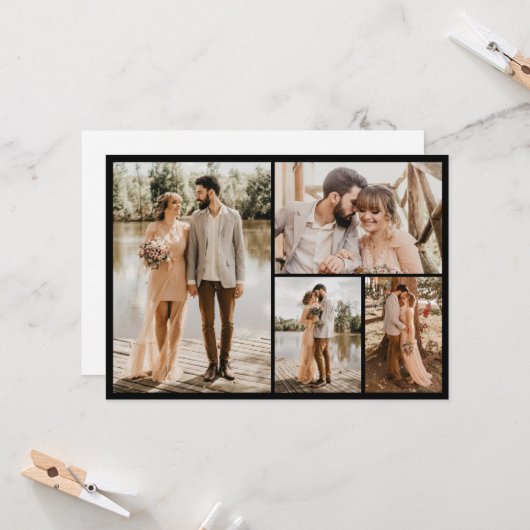 Creëer Uw eigen fotocollage 4 Kaart (Voorkant / Achterkant in situ)