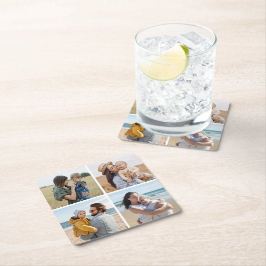 Creëer Uw eigen fotocollage 4 Kartonnen Onderzetters (Insitu)