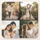 Creëer Uw eigen fotocollage 4 Kartonnen Onderzetters (Voorkant)