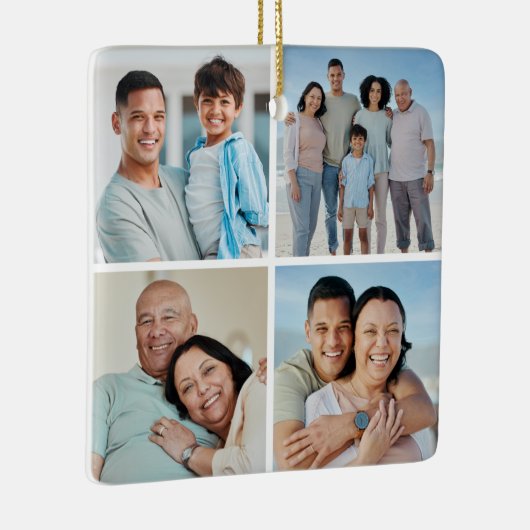 Creëer Uw eigen fotocollage 4 Keramisch Ornament (Rechts)