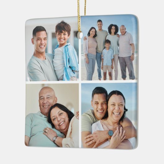Creëer Uw eigen fotocollage 4 Keramisch Ornament (Links)