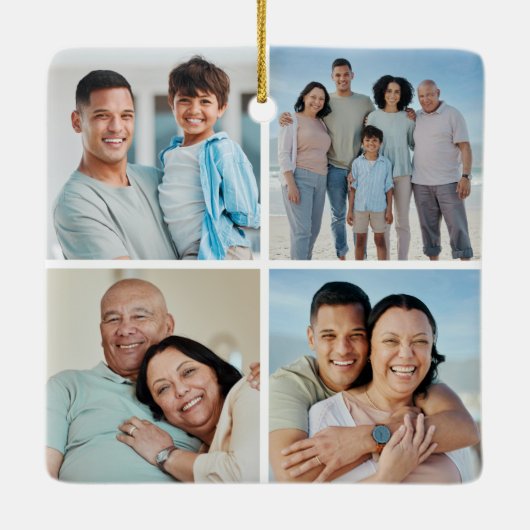 Creëer Uw eigen fotocollage 4 Keramisch Ornament (Achterkant)
