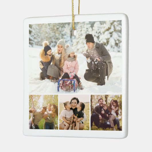 Creëer Uw eigen fotocollage 4 Keramisch Ornament (Links)