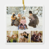 Creëer Uw eigen fotocollage 4 Keramisch Ornament (Voorkant)