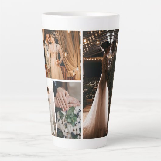 Creëer Uw eigen fotocollage 4 Latte Mok (Voorkant)