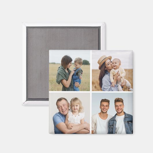 Creëer Uw eigen fotocollage 4 Magneet (Voorkant / Achterkant)