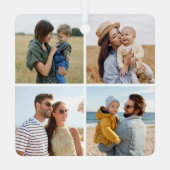 Creëer Uw eigen fotocollage 4 Metalen Ornament (Achterkant)