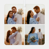 Creëer Uw eigen fotocollage 4 Metalen Ornament (Achterkant)