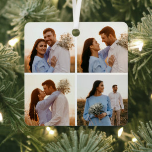 Creëer Uw eigen fotocollage 4 Metalen Ornament