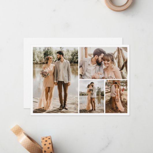 Creëer Uw eigen fotocollage 4 Notitiekaartje (Voorkant / Achterkant in situ)