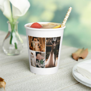 Creëer Uw eigen fotocollage 4 Papieren Bekers