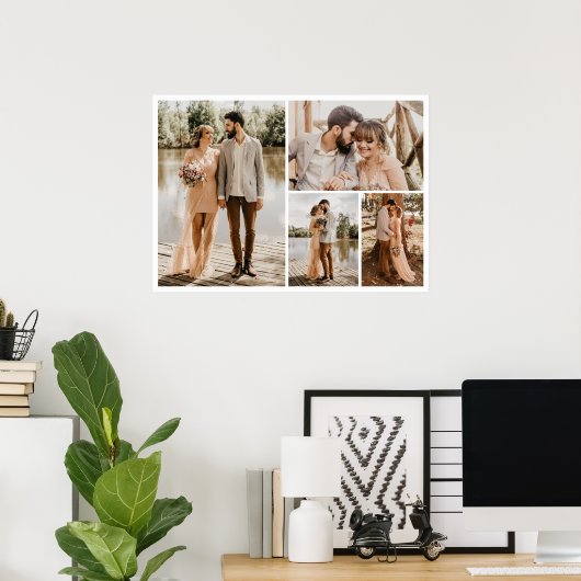 Creëer Uw eigen fotocollage 4 Poster (Thuiskantoor)