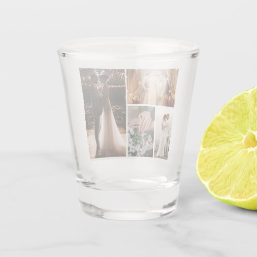 Creëer Uw eigen fotocollage 4 Shot Glas (Achterkant)