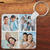 Creëer Uw eigen fotocollage 4 Sleutelhanger (Achterkant)