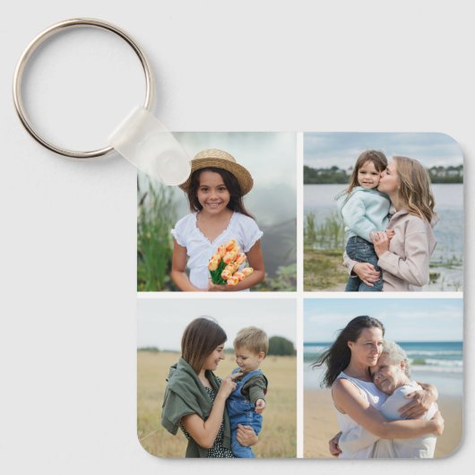 Creëer Uw eigen fotocollage 4 Sleutelhanger (Voorkant)