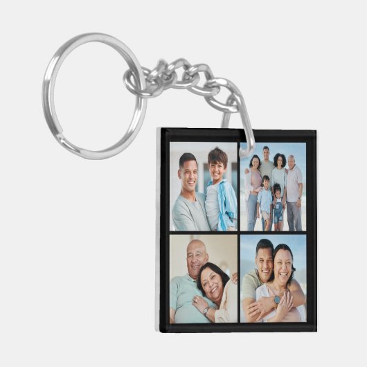Creëer Uw eigen fotocollage 4 Sleutelhanger (Voorkant Links)