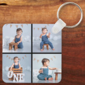 Creëer Uw eigen fotocollage 4 Sleutelhanger (Achterkant)