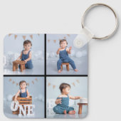 Creëer Uw eigen fotocollage 4 Sleutelhanger (Achterkant)