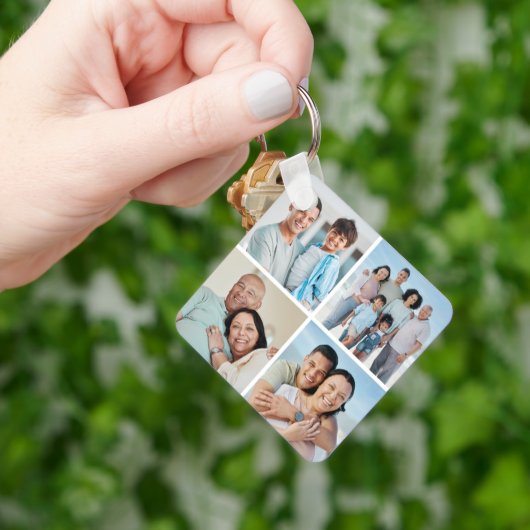 Creëer Uw eigen fotocollage 4 Sleutelhanger (Hand)