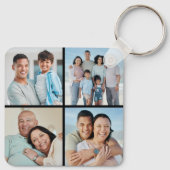 Creëer Uw eigen fotocollage 4 Sleutelhanger (Achterkant)