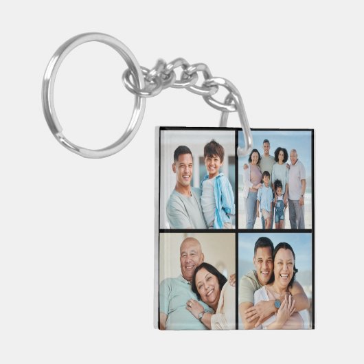 Creëer Uw eigen fotocollage 4 Sleutelhanger (Voorkant Links)